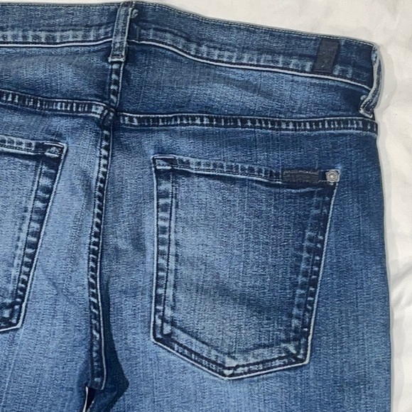 New 7 For All Mankind Paxtyn Straight Leg Crop Jeans Wash 32 34 - Picture 7 of 10